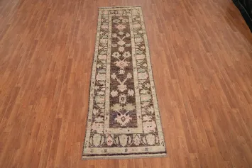 Vegetable Dye Oushak Turkish Runner Rug 3x10