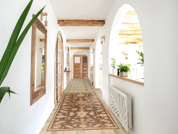 Vegetable Dye Oushak Turkish Runner Rug 3x10