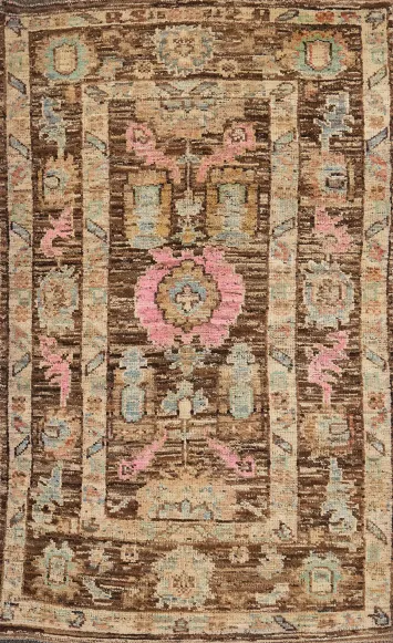 Vegetable Dye Oushak Turkish Rug 4x7