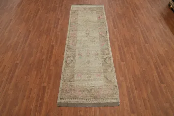 Earth Tone Oushak Vegetable Dye Runner Rug 3x10