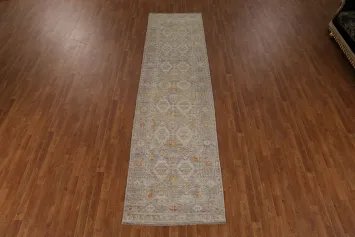 Vegetable Dye Oushak Turkish Runner Rug 3x12