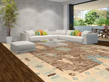 Vegetable Dye Brown Oushak Turkish Large Rug 13x20