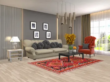 Animals Tribal Wool Shiraz Persian Rug 5x7