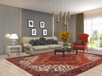 Geometric Heriz Persian Area Rug 8x10