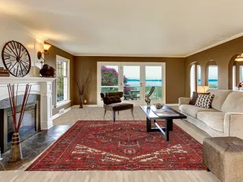 Vintage Red Heriz Persian Area Rug 8x11