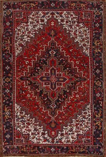 Geometric Red Heriz Persian Area Rug 8x11