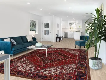 Geometric Red Heriz Persian Area Rug 8x11