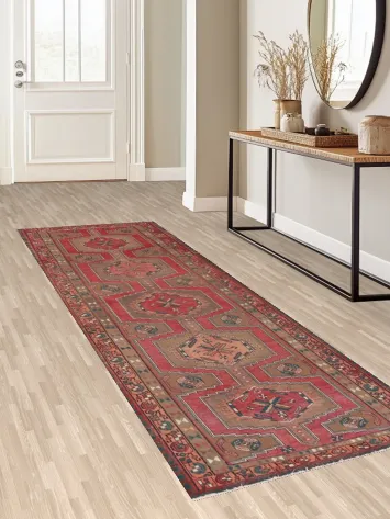 Geometric Ardebil Persian Runner Rug 4x11