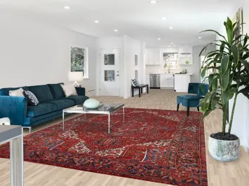 Red Geometric Heriz Persian Area Rug 8x12