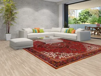 Red Geometric Heriz Persian Area Rug 10x13