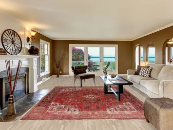 Vintage Red Wool Heriz Persian Area Rug 8x11