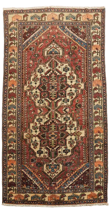 Vintage Tribal Bakhtiari Persian Rug with Dynamic Patterns and Rustic Appeal 5x10 ft