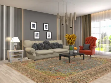 Traditional Blue Tabriz Persian Area Rug 8x11