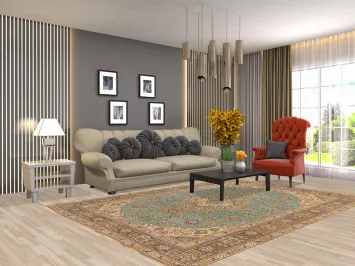 Handmade Blue Tabriz Persian Area Rug 6x9