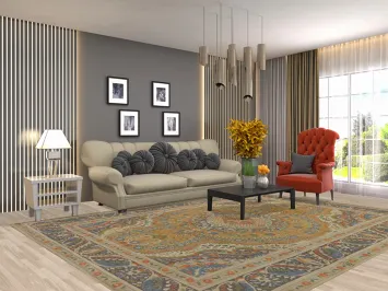 Vintage Wool Tabriz Persian Area Rug 8x11