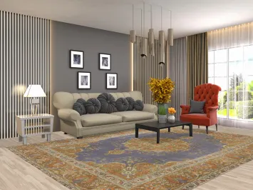 Traditional Purple Tabriz Persian Area Rug 8x11