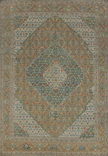 Vintage Wool Tabriz Persian Area Rug 9x12