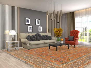 All-Over Floral Wool Tabriz Persian Area Rug 10x13