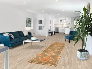 Green Geometric Heriz Serapi Indian Runner Rug 3x10