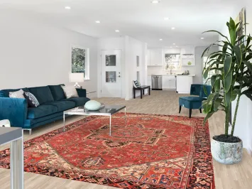 Vintage Wool Heriz Persian Area Rug 8x11