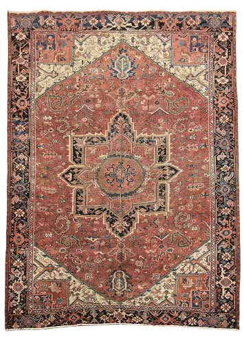 Vintage Wool Heriz Persian Area Rug 8x11