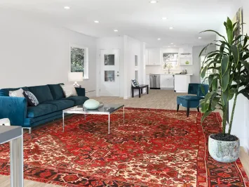 Vintage Red Medallion Heriz Persian Area Rug 10x13