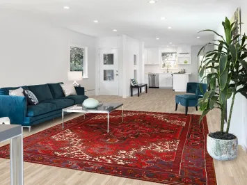 Geometric Red Heriz Persian Area Rug 8x10