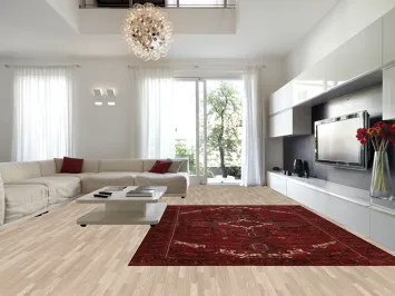 Red Geometric Heriz Persian Area Rug 10x13