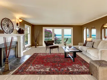 Geometric Red Heriz Persian Area Rug 8x11