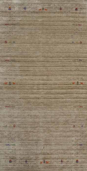 Camel Color Silk Gabbeh Indian Area Rug 5x12