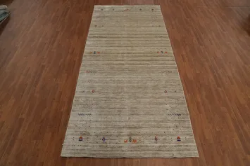 Camel Color Silk Gabbeh Indian Area Rug 5x12