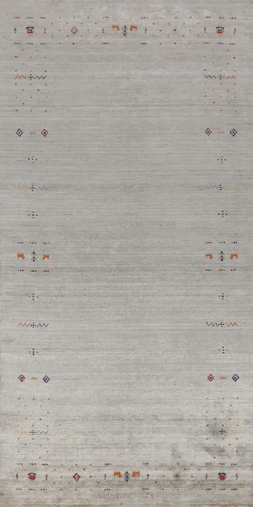 Indian Silk Gabbeh Oriental Area Rug 5x12