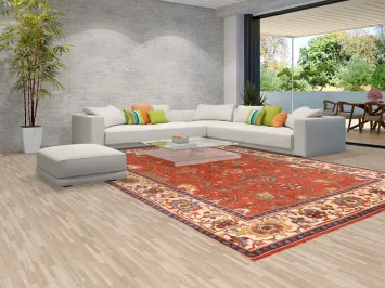 Orange Wool Heriz Serapi Indian Large Rug 10x14