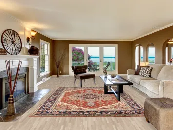 Orange Wool Heriz Serapi Indian Area Rug 8x10