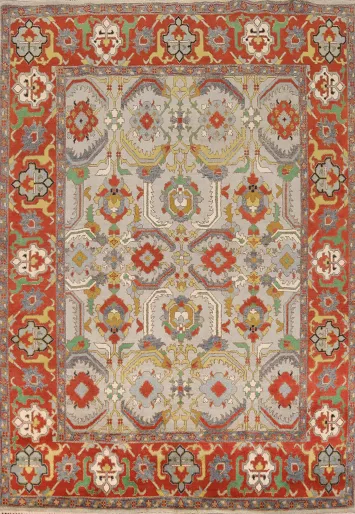 Geometric Heriz Serapi Indian Area Rug 8x10