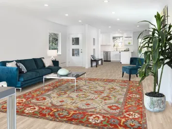 Geometric Heriz Serapi Indian Area Rug 8x10