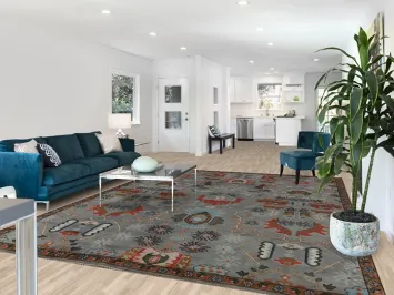 Geometric Heriz Serapi Indian Area Rug 9x12