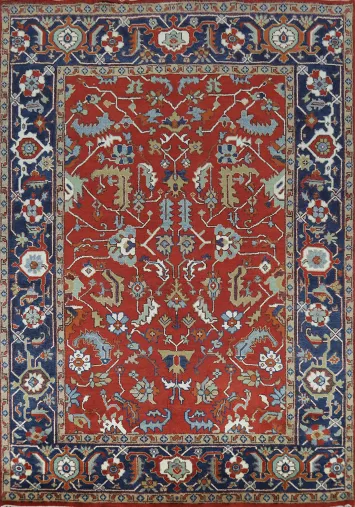 Handmade Wool Heriz Serapi Indian Area Rug 8x10