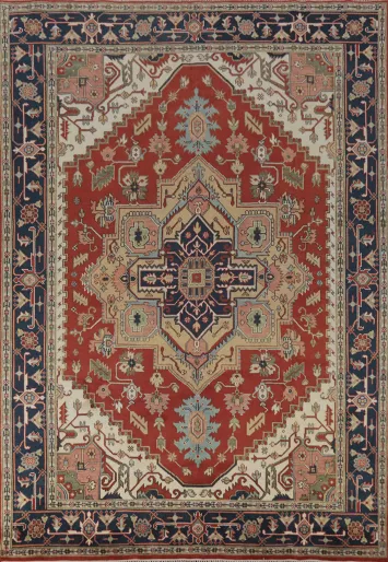 Geometric Heriz Serapi Indian Area Rug 9x12