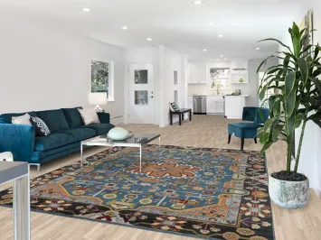 Blue Geometric Heriz Serapi Indian Area Rug 8x10