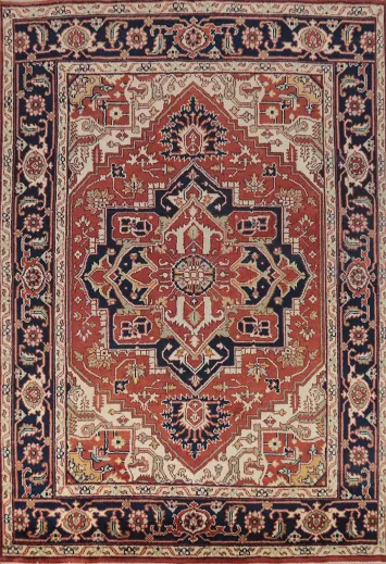 Geometric Heriz Serapi Indian Area Rug 8x10