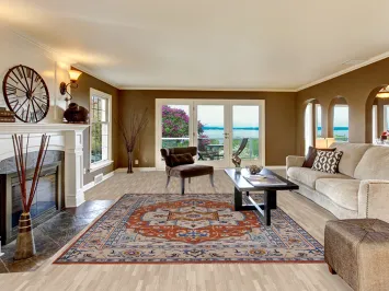 Orange Wool Oushak Indian Area Rug 8x11