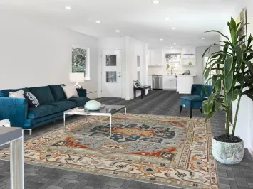 Light Gray Wool Oushak Indian Area Rug 8x10