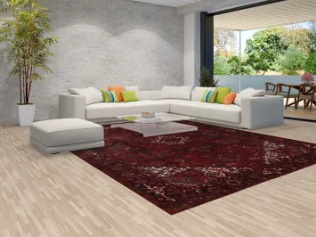 Geometric Red Heriz Persian Area Rug 10x13