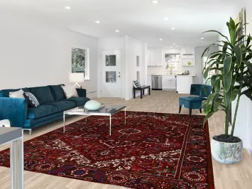 Red Geometric Heriz Serapi Persian Area Rug 8x11