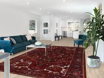 Vintage Geometric Heriz Persian Area Rug 8x12