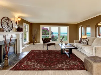 Vintage Red Wool Heriz Persian Area Rug 8x11