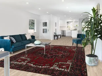 Geometric Red Heriz Persian Area Rug 8x11