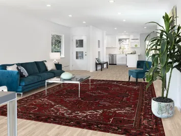 Vintage Red Heriz Persian Area Rug 8x11