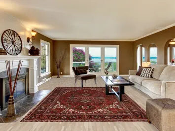 Vintage Wool Heriz Persian Area Rug 8x11